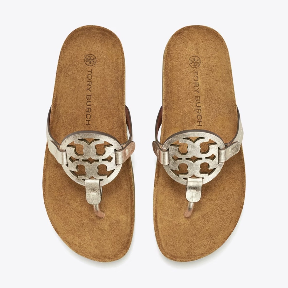 Tory Burch Miller Cloud Sandals Gold